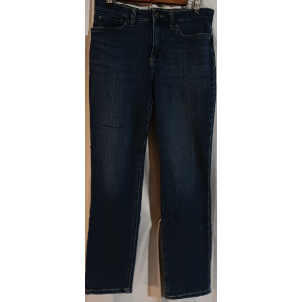 LEE Slim Fit Womens Size 8 Straight Leg Mid Rise Jeans Dark Blue